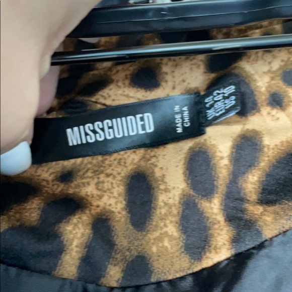 Brown Black Leopard Print Blazer Sz 10 - Picture 3 of 5